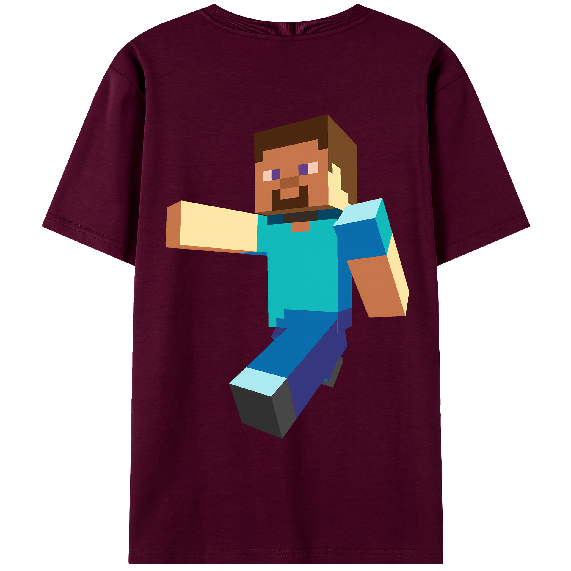 （画像用） マインクラフト ブロックの世界 Minecraft MC Block world レディース半袖Tシャツ(バックプリント)